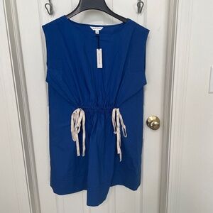 Banana Republic Royal Blue‎ Poplin Drawstring Mini Dress NWT Size S